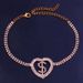 jewelry fashion love dollar stitching Anklet ins style diamond-embedded double row foot decoration female Anklet_ipsvogv.com