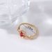 Small version of Korean style adjustable plain for women, versatile and set with zircon heart design , index finger_ipsvogv.com