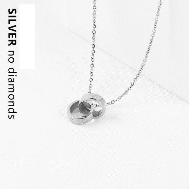 Double Big Cake Full Ring Couple Dia Necklace_ipsvogv.com