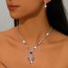 Women’s Jewelry Set Fashion Rhinestone Necklace Earrings Two Piece Set Fashionable Bridal Suit Dress Accessories_ipsvogv.com