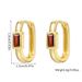 Women’s Jewelry Set Fashion Personality Colored Zircon Ear Buckles Copper Plated With Real Gold Ins Metal Style U Shaped Earrings Ear Clip Jewelry_ipsvogv.com