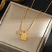 Chessboard Square Card Pentagonal Star Titanium Steel Necklace, Feminine Temperament, Niche Fashion, Collarbone Chain,_ipsvogv.com