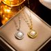 Temperament Gold Square Titanium Steel Necklace Versatile Zircon Necklace Temperament Colorful Mabei Necklace_ipsvogv.com