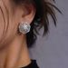Cao Shi Inlaid Zircon With Women's Geometric Lines Floral Design Earrings, Fashionable And Elegant Earrings_ipsvogv.com