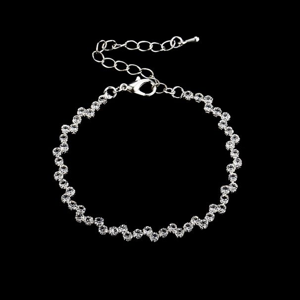 Simple Silver Zircon Necklace & Earrings Set - Women's Elegant Pendant Jewelry (Wholesale Bridal Gift, White Inlaid)_ipsvogv.com