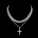 Full Diamond Cross Hip-Hop Necklace Unisex Clavicle Ins Style Cuban Chain High Rap Street Zircon Pendant_ipsvogv.com