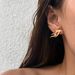 INS Fashionable INS Retro Titanium Steel Polished Flame Bird Wings Gold And Silver Earrings_ipsvogv.com