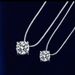 Silver Moissanite Necklace Simple And Fashionable Four Claw Moissanite Clavicle Necklace Female_ipsvogv.com