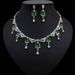 Banquet Accessories Noble Luxury Geometric Irregular Zircon Pendant Necklace Earring Set_ipsvogv.com