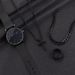 Hip hop Cuban chain cross necklace bracelet ring 3 piece set_ipsvogv.com