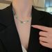 INS Wind Gold Stainless Steel 5 Square Blue Malachite Necklace Colorless Minor Jewelry_ipsvogv.com