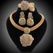 Italian Gold Color Crystal Necklace Earings Bracelet Ring Jewelry Set African Bride Jewelry For Women Wedding Party Gifts_ipsvogv.com