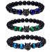 Natural Men's 8mm Tiger Eye Stone Obsidian Beaded Micro Paved Zircon Wolf Head Bracelet Jewelry_ipsvogv.com