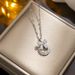 Copper micro inlaid zircon necklace, women's bow, fashionable niche necklace, inset style, color protection, genuine_ipsvogv.com