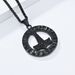 Retro Nordic Viking rune stainless steel necklace Thor's hammer personality culture Rune text pendant_ipsvogv.com