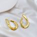 Exaggerated Twisted Geometric Copper Gold Plated Niche Design Sense High-end Minimalist Style Simple Earrings For Women_ipsvogv.com