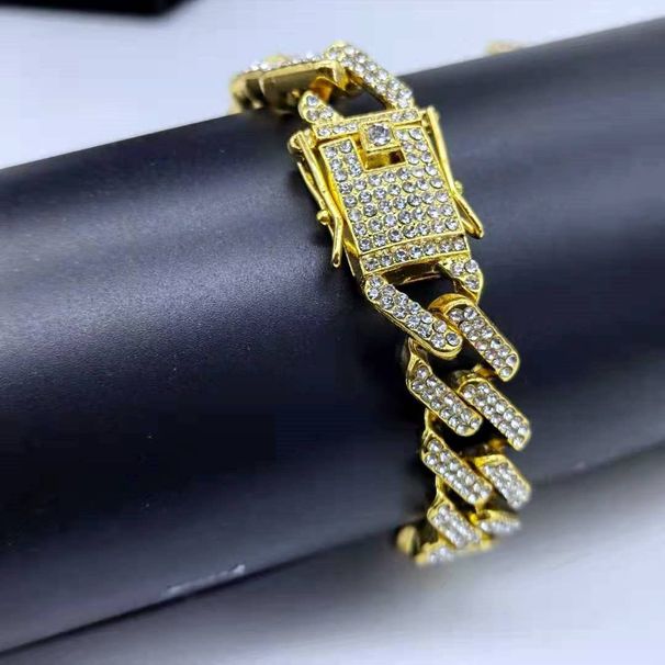 Men’s Jewelry Set Fashion Hip Hop Trendy Cuban Chain Diamond Bracelet 12mm Diamond Shaped Bracelet For Men And Women Hiphop_ipsvogv.com
