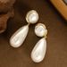 Silver Needle, Light Luxury, Simple, Extra Large, Brightness Pearl Earrings, Fashionable And High Grade Earrings For_ipsvogv.com