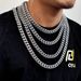Men's Jewelry Zircon Spring Buckle Titanium Steel Necklace Jewelry Stainless Steel Cuban Chain Men's Hip Hop Necklace_ipsvogv.com