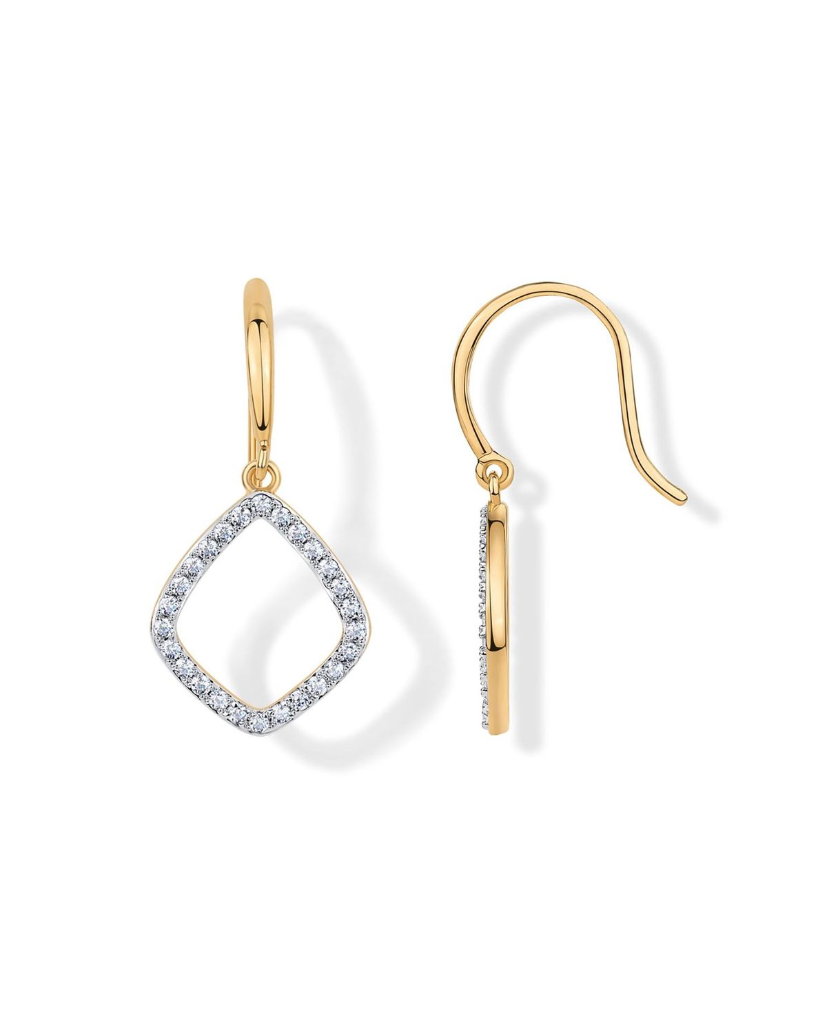 Unisex Niche Design, High Grade Hollow Diamond Shaped, Fully Inlaid Zircon Pendant, Light Luxury Style Earrings For Women_ipsvogv.com