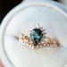 Three Brilliant Luxurious Princesses, Crown And Rose Gold Ring Accessories, Inlaid With Water Droplet Colored Diamond_ipsvogv.com