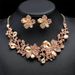 Exaggerated Necklace Earring Set Women's Fashion Alloy Chain Flower Bride Accessories_ipsvogv.com