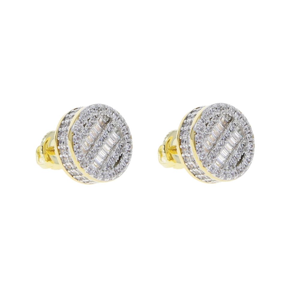 Ins Style Jewelry Inlaid Zircon Heart Shaped Tassel Round Thread Earrings Hip Hop Trend Bling Earrings_ipsvogv.com