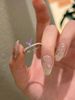 Water Windy Zircon Letter Purple Lilac Droplet Light Luxury Temperament High Grade Coolness Super Flash Open Ring_ipsvogv.com