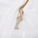 Super Flash INS Trend Square Diamond Clavicle Chain Heart Key Pendant High End Light Luxury Net Celebrity Necklace_ipsvogv.com