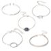 Bohemian Minimalist Lotus Leaf Round Stone Flower Bead Chain Combination Five Piece Bracelet Set_ipsvogv.com