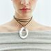 11775ZA Design Hollow Metal Circle Earrings Sweet Cool Adjustable Wax Rope Pendant Necklace_ipsvogv.com