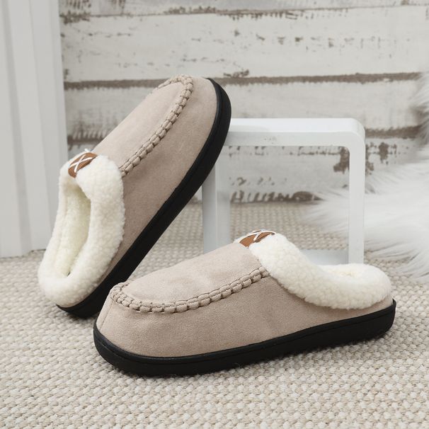 Woolly slippers Woolly home Mark shoes warm outside to wear with wool non-slip thick cotton slippers_ipsvogv.com