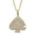 Men's Hip-Hop Heart Pendant Necklace - Punk Style Diamond-Encrusted Drop Pendant With Rope Chain, Silver & Gold Hip Hop Pendant_ipsvogv.com