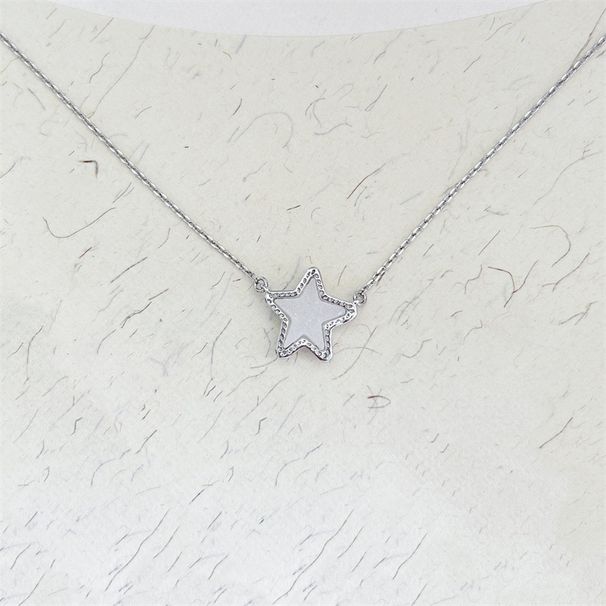 Jae's Temperament, Fashion, Colorful Crystal Teeth, Star Necklace, Jewelry Style, Geometric Platinum, Five Pointed Star,_ipsvogv.com