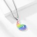Rainbow Tai Chi diagram Yin Yang fish couple titanium steel pendant necklace jewelry_ipsvogv.com
