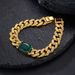 Men’s Jewelry Set Fashion Emerald New Hip Hop Necklace Fashion High Grade Alloy Rhinestone Cuban Chain_ipsvogv.com
