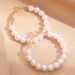 Korean Dongdaemun Style Large Circle Summer C-shaped Handmade Freshwater Pearl Earrings Ear Drops_ipsvogv.com