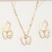 Children's necklace creative pearl butterfly girl jewelry bracelet girl oil drop accessories ring earrings_ipsvogv.com