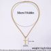 Stainless steel necklace, gold twist chain cross necklace, titanium steel does not fade, fashionable and versatile men's necklace_ipsvogv.com