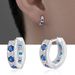 Zircon Men, High-end Versatile, Simple Ear Buckle For Women, Trendy And Luxurious, Niche Blue Earrings Accessories_ipsvogv.com