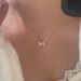 Hollow Necklace For Women, Light Luxury Niche Design, Heart Ribbon Bowknot Collarbone Chain, Stainless Steel Choker_ipsvogv.com