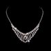 ELEGANCE 616 - Silver Diamond Claw Chain Jewelry Set (High-End Wedding Accessories, Women's Luxury Necklace & Earrings)_ipsvogv.com