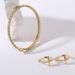 Women's Jewelry Set Fashion Brass Gold Plated Spike Earrings Bracelet Ring Female Fashion Personality Zircon Jewelry Set_ipsvogv.com