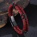 Punk Style Cowhide Woven Bracelet, Stainless Steel Domineering Dragon Claw Men's Bracelet_ipsvogv.com