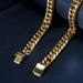 Japanese, Korean, Cuban Chain Double Woven Six Sided Necklace, Trendy And Cool Style, Men's Titanium Steel Rough Gold_ipsvogv.com