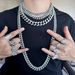 12mm Chain Light Luxury Fashion Versatile Alloy Rhinestone Unisex Cuban Necklace_ipsvogv.com