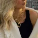 Hip Hop Personality Chain Multi Layered Necklaces Fashionable Cuba Geometric Metal Buckle Clavicular Couple Choker_ipsvogv.com