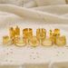 French Court Style Irregular Trend Ring Does Not Fade Titanium Steel Plated K Gold Open Ring Female_ipsvogv.com