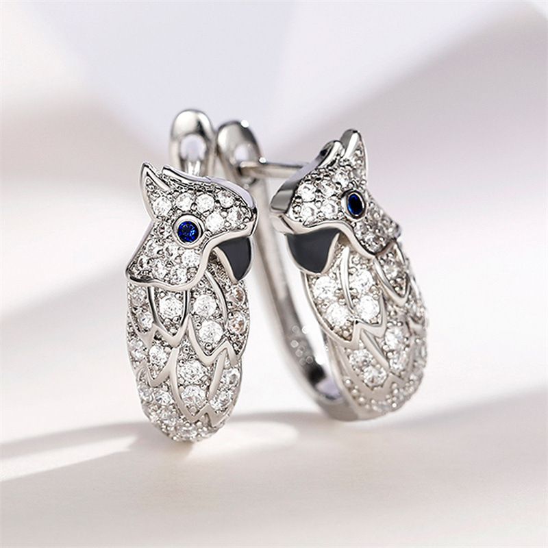 Cao Shi Animal Earrings with Micro Inlaid Zircon Parrot Earrings and Personalized Fashion Versatile Earrings_ipsvogv.com