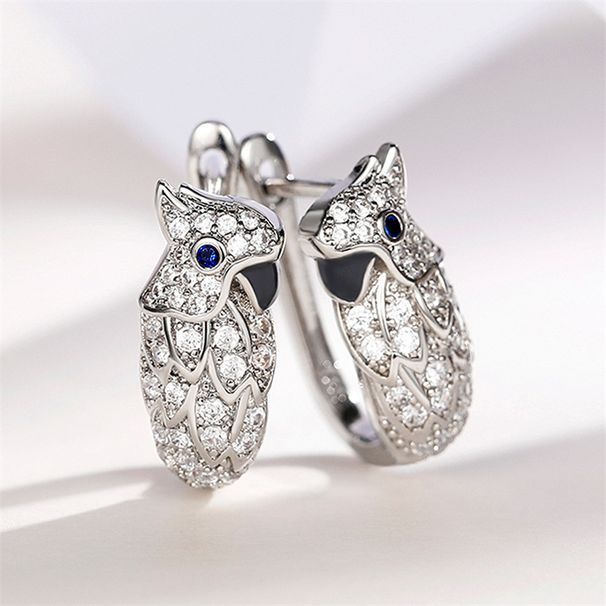 Cao Shi Animal Earrings with Micro Inlaid Zircon Parrot Earrings and Personalized Fashion Versatile Earrings_ipsvogv.com